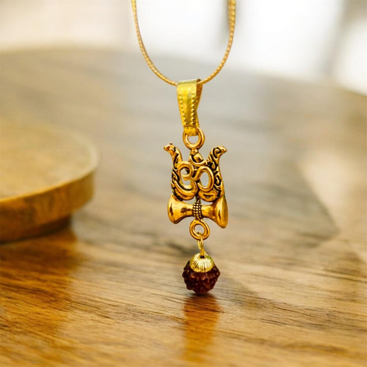 Gold Plated Rudraksha Necklace