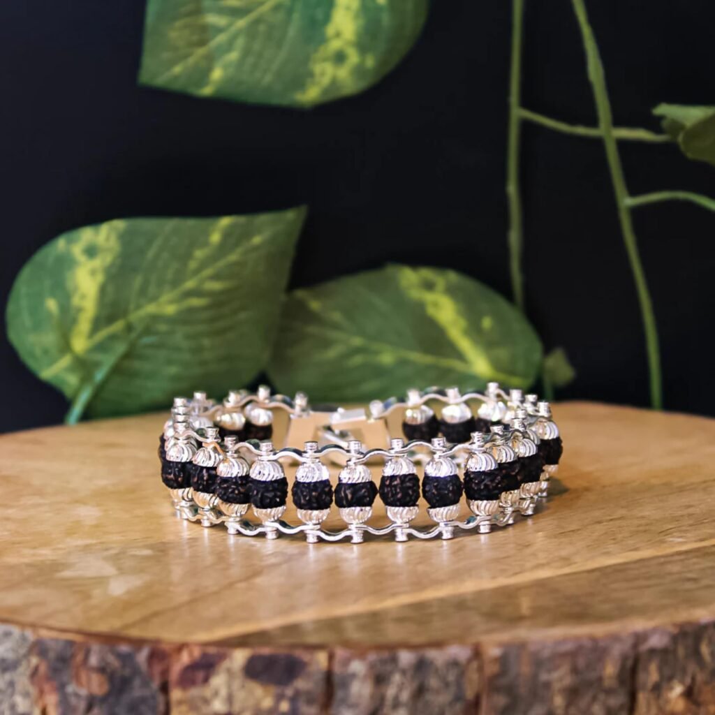 Silver Plated Karungali Modern Bracelet