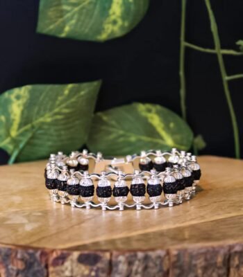 Silver Plated Karungali Modern Bracelet